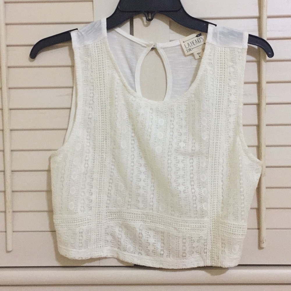 White cropped top